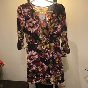 Flower Print Wrap Dress